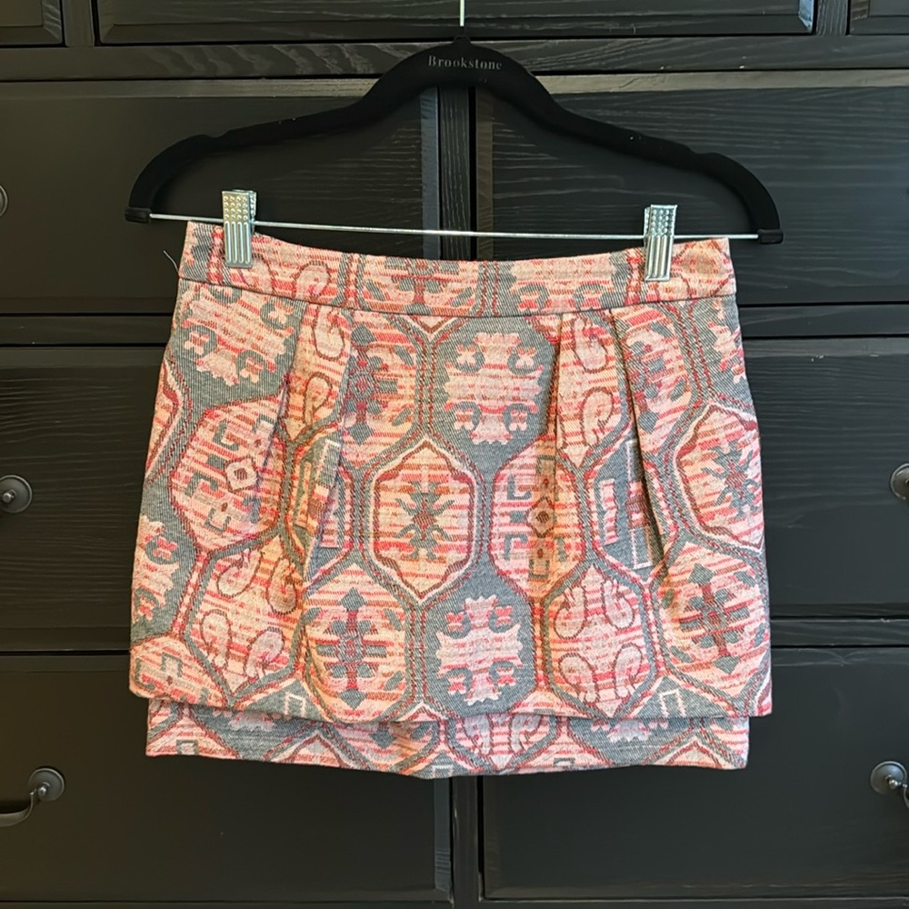 Grey and Pink Maje Mini Skirt France Size 34